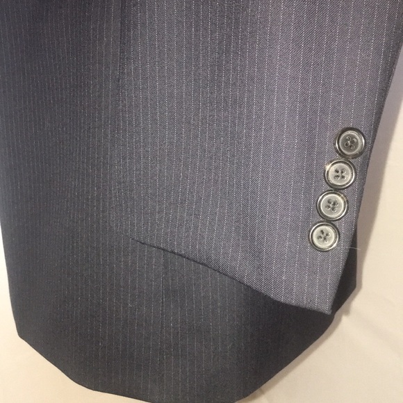 Hugo Boss Mens Sup120 navy pinstripe suit  46 Long - Picture 4 of 8